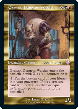 [378]【EN】【FOIL】■旧枠■地下牢の管理人、グレンゾ/Grenzo, Dungeon Warden【TSR-BS】[R][多色]