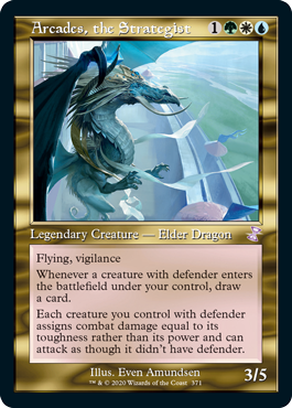 [371]【EN】【FOIL】■旧枠■策略の龍、アルカデス/Arcades, the Strategist【TSR-BS】[R][多色]