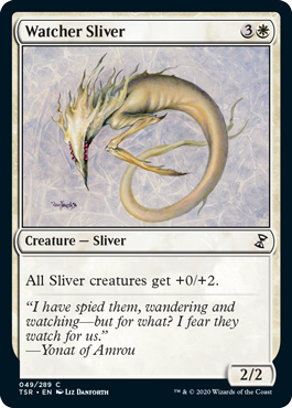 [049]【EN】【FOIL】監視スリヴァー/Watcher Sliver【TSR】[C][白]