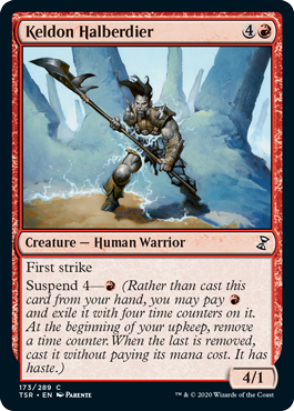 [173]【EN】【FOIL】ケルドの矛槍兵/Keldon Halberdier【TSR】[C][赤]