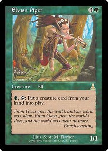 [104]【EN】【FOIL】エルフの笛吹き/Elvish Piper【UDS】[R][緑]