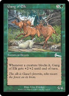 [102]【EN】【FOIL】大鹿の一団/Gang of Elk【ULG】[U][緑]
