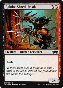[217]【EN】【FOIL】ラクドスの切り刻み教徒/Rakdos Shred-Freak【UMA】[C][多色]