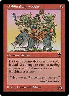 [081]【EN】豚乗りゴブリン/Goblin Swine-Rider【VIS】[C][赤]
