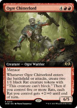 [373]【EN】■拡張アート■オーガの囀王/Ogre Chitterlord【WOE】[R][赤]