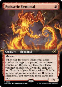 [352]【EN】【FOIL】■拡張アート■ロティサリーの精/Rotisserie Elemental【WOE】[R][赤]