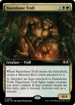 [361]【EN】【FOIL】■拡張アート■フォーン忌みのトロール/Faunsbane Troll【WOE】[R][多色]