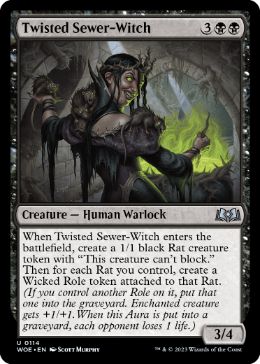 [114]【EN】ねじれた下水魔女/Twisted Sewer-Witch【WOE】[U][黒]