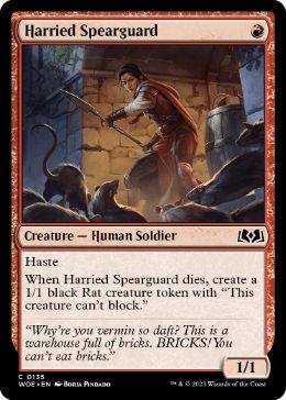[135]【EN】攻め立てられる槍護衛/Harried Spearguard【WOE】[C][赤]
