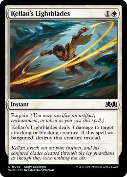 [018]【EN】【FOIL】ケランの光刃/Kellan's Lightblades【WOE】[C][白]