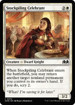 [032]【EN】【FOIL】備え蓄える祝賀者/Stockpiling Celebrant【WOE】[C][白]