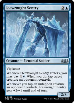 [055]【EN】【FOIL】氷造の歩哨/Icewrought Sentry【WOE】[U][青]