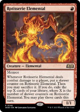 [148]【EN】【FOIL】ロティサリーの精/Rotisserie Elemental【WOE】[R][赤]