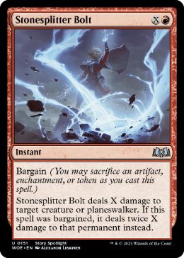 [151]【EN】【FOIL】石断ちの稲妻/Stonesplitter Bolt【WOE】[U][赤]