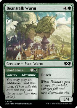[161]【EN】【FOIL】豆の木のワーム/Beanstalk Wurm【WOE】[C][緑]