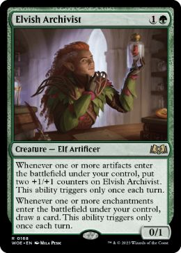 [168]【EN】【FOIL】エルフの文書管理人/Elvish Archivist【WOE】[R][緑]