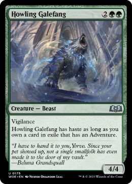 [175]【EN】【FOIL】吼えたける突風牙/Howling Galefang【WOE】[U][緑]