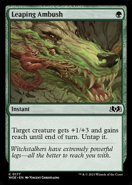 [177]【EN】【FOIL】跳び上がる奇襲/Leaping Ambush【WOE】[C][緑]