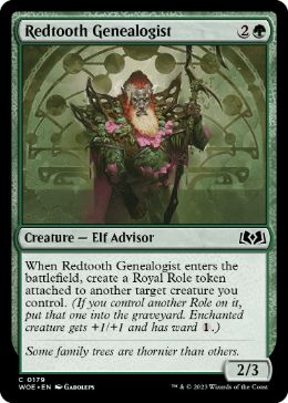 [179]【EN】【FOIL】赤歯の系図学者/Redtooth Genealogist【WOE】[C][緑]