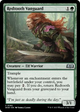 [180]【EN】【FOIL】赤歯の先兵/Redtooth Vanguard【WOE】[U][緑]