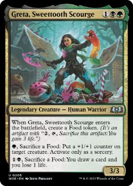 [205]【EN】【FOIL】甘歯村の断罪人、グレタ/Greta, Sweettooth Scourge【WOE】[U][多色]