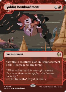 [043]【EN】【FOIL】ゴブリンの砲撃/Goblin Bombardment【WOT】[R][赤]