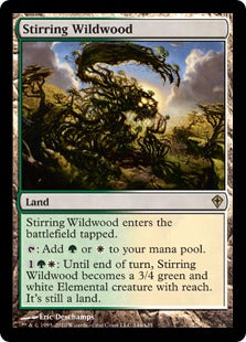 [144]【EN】【FOIL】活発な野生林/Stirring Wildwood【WWK】[R][土地]