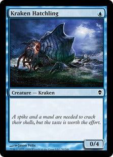 [050]【EN】【FOIL】クラーケンの幼子/Kraken Hatchling【ZEN】[C][青]