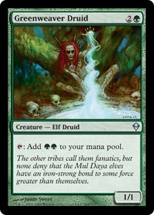 [164]【EN】【FOIL】緑織りのドルイド/Greenweaver Druid【ZEN】[U][緑]