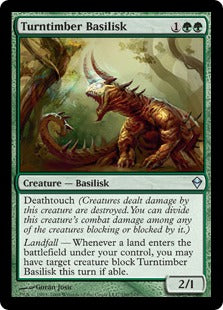 [190]【EN】【FOIL】変わり樹のバジリスク/Turntimber Basilisk【ZEN】[U][緑]