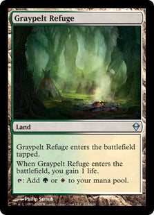 [214]【EN】【FOIL】灰色革の隠れ家/Graypelt Refuge【ZEN】[U][土地]