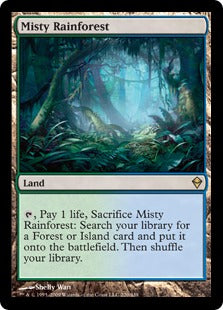 [220]【EN】【FOIL】霧深い雨林/Misty Rainforest【ZEN】[R][土地]