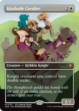 [130]【EN】【FOIL】■ボーダーレス■キンズベイルの騎兵/Kinsbaile Cavalier【SPG】[M][白]