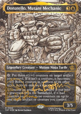 [302]【EN】【FOIL】■ボーダーレス■ミュータントの機械工、ドナテロ/Donatello, Mutant Mechanic【TMT】[M][青]