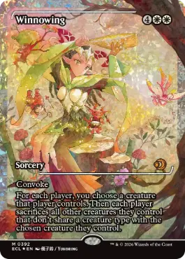 [392]【EN】【フラクチャーFOIL】■ショーケース■篩い飛ばし/Winnowing【ECL】[R][白]
