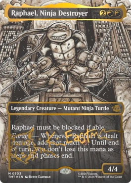 [303]【EN】【FOIL】■ボーダーレス■破壊のニンジャ、ラファエロ/Raphael, Ninja Destroyer【TMT】[M][赤]