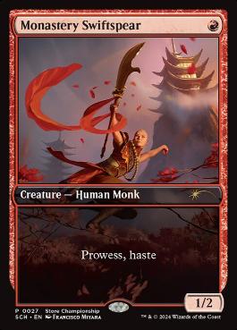 [027]【EN】【FOIL】僧院の速槍/Monastery Swiftspear【SCH】[P][赤]