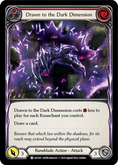 [097]【EN】【Rainbow Foil】Drawn to the Dark Dimension (赤)【ARC-UL】[C][Runeblade]