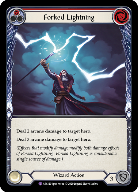 [120]【EN】【Rainbow Foil】Forked Lightning【ARC-UL】[S][Wizard]