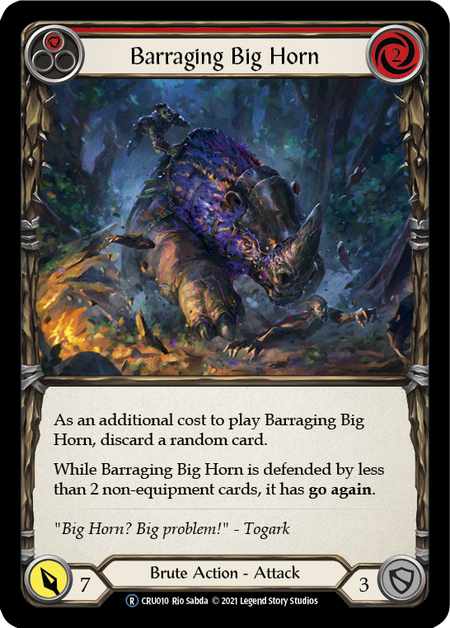 [010]【EN】【Rainbow Foil】Barraging Big Horn (赤)【CRU-UL】[R][Brute]