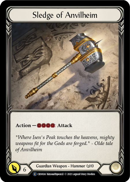 [024]【EN】【Rainbow Foil】Sledge of Anvilheim【CRU-UL】[R][Guardian][Weapon]