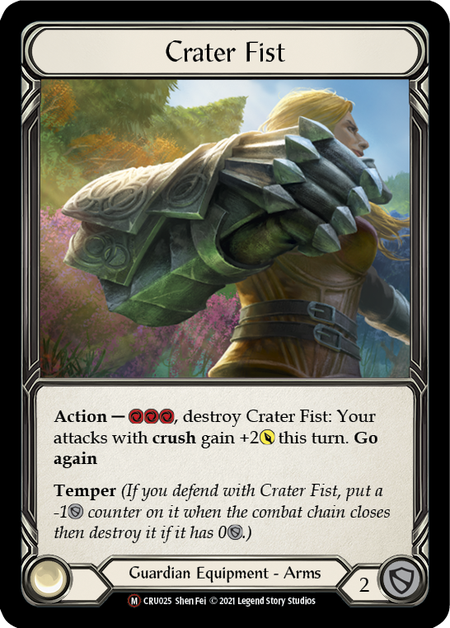 [025]【EN】【Rainbow Foil】Crater Fist【CRU-UL】[M][Guardian][Equipment]