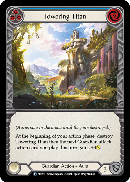 [031]【EN】【Rainbow Foil】Towering Titan (青)【CRU-UL】[R][Guardian]