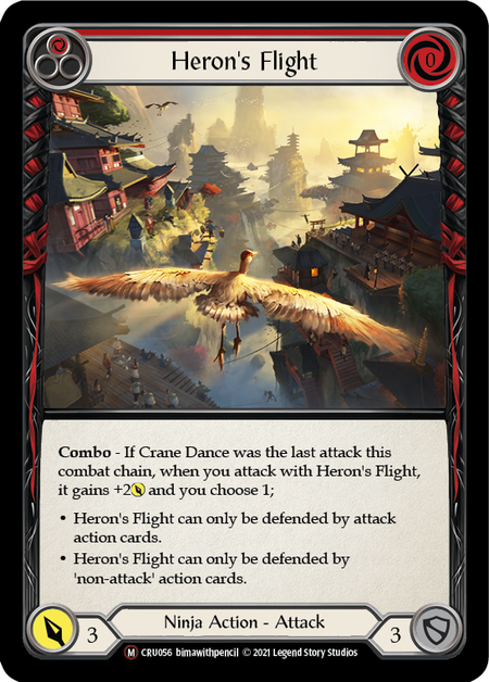 [056]【EN】【Rainbow Foil】Heron's Flight【CRU-UL】[M][Ninja]