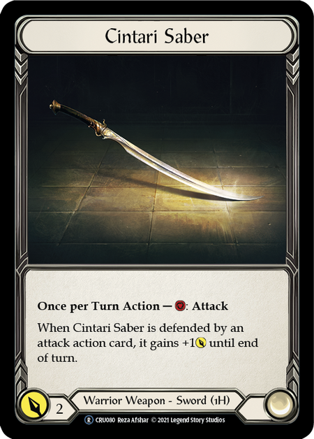 [080]【EN】【Rainbow Foil】Cintari Saber【CRU-UL】[R][Warrior][Weapon]