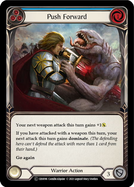 [096]【EN】Push Forward (青)【CRU-UL】[C][Warrior]