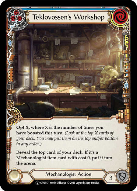[117]【EN】【Rainbow Foil】Teklovossen's Workshop (青)【CRU-UL】[C][Mechanologist]