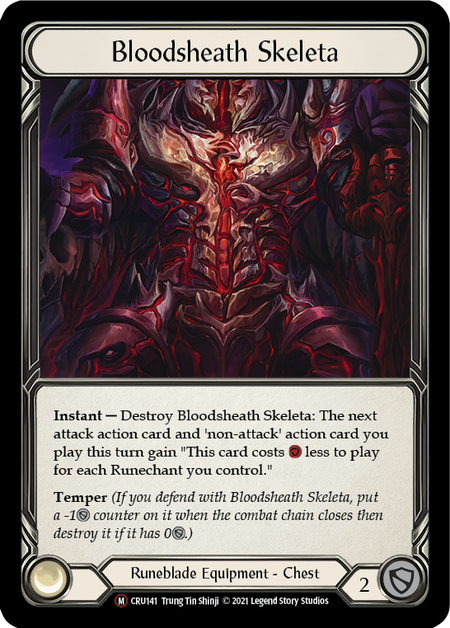 [141]【EN】【Rainbow Foil】Bloodsheath Skeleta【CRU-UL】[M][Runeblade][Equipment]