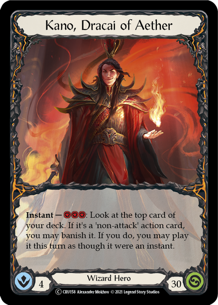 [158]【EN】Kano, Dracai of Aether【CRU-UL】[C][Wizard][Hero]