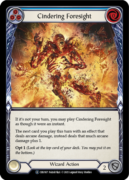 [167]【EN】【Rainbow Foil】Cindering Foresight (青)【CRU-UL】[R][Wizard]